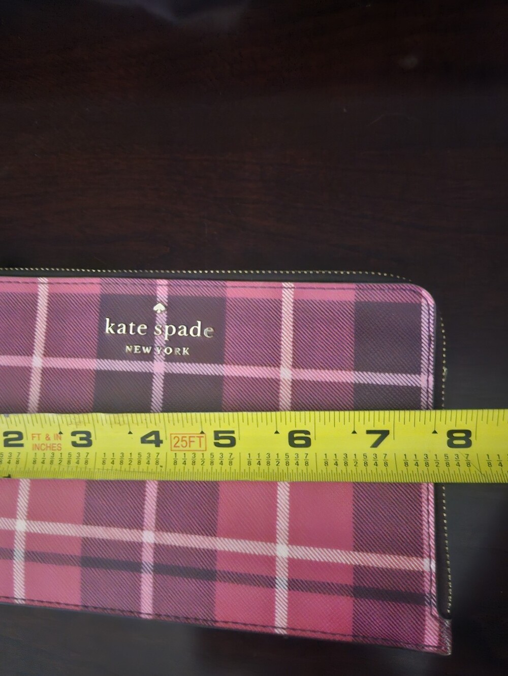 Kate Spade Pink Plaid Wristlet - Picture 6 of 7